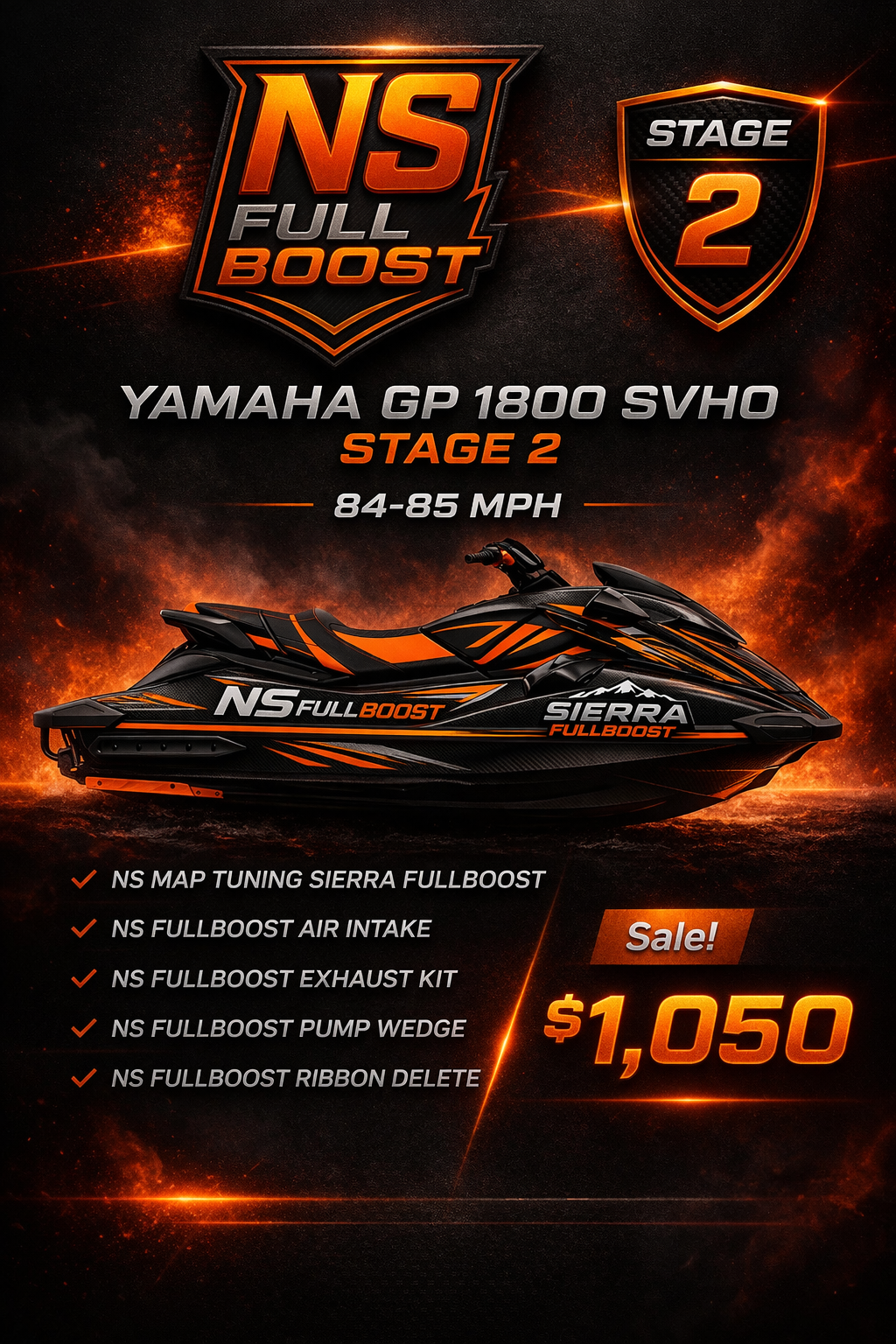 🔥 STAGE 2 – SIERRA FULLBOOST (Yamaha GP 1800 21-22 SVHO) 🔥